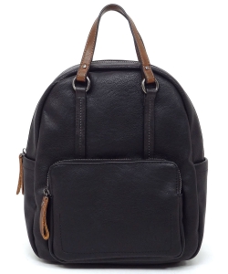 2-Tone Top Handle Backpack CJF124 BLACK